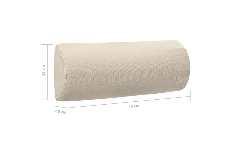 Nackstöd till Solstol gräddvit 40x7,5x15 cm textilene - Vit - Utemöbler - Loungemöbler - Loungestol utomhus