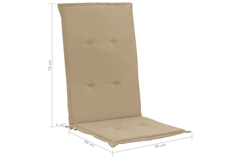 Stolsdynor för trädgården 2 st beige 120x50x3 cm - Beige - Positionsdynor