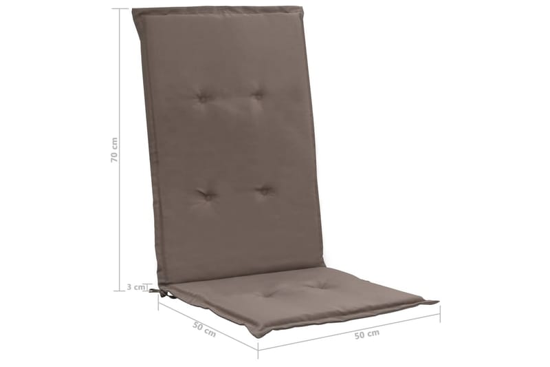 Stolsdynor för trädgården 2 st taupe 120x50x3 cm - Brun - Utemöbler - Dynor - Positionsdynor