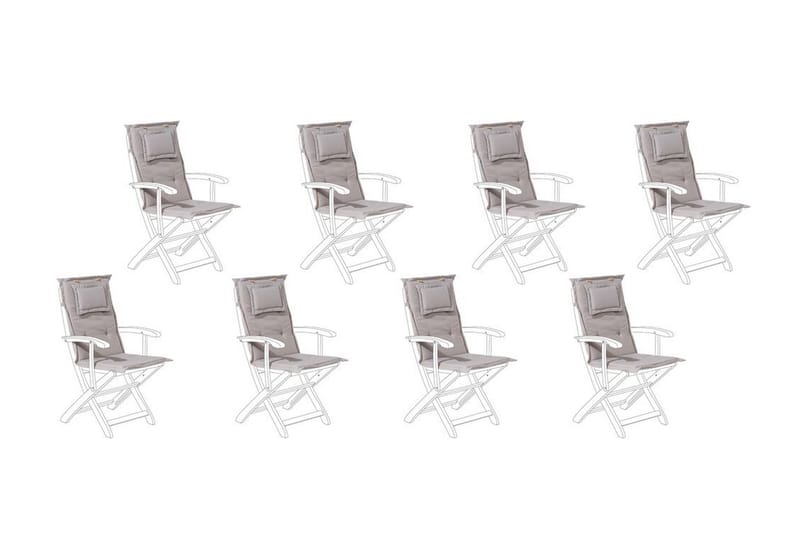 Wilhelmina Dyna till Trädgårdsstol 8-pack - Beige - Utemöbler - Dynor - Positionsdynor