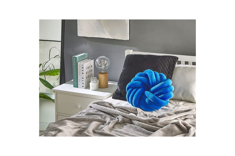 Prydnadskuddar Akola Blå, Sammet - Blå, Sammet - Textil & mattor - Filtar, kuddar & plädar - Prydnadskudde & kuddfodral