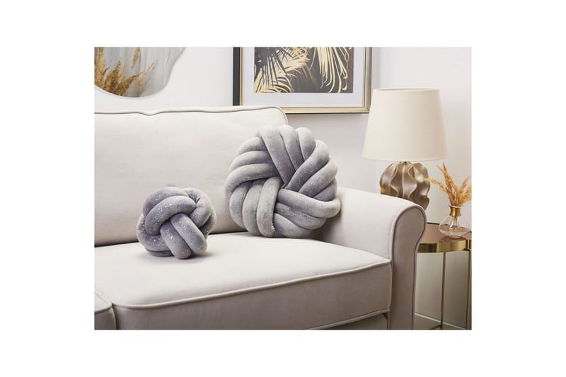 Prydnadskuddar Akola Grå, Sammet - Grå, Sammet - Textil & mattor - Filtar, kuddar & plädar - Prydnadskudde & kuddfodral