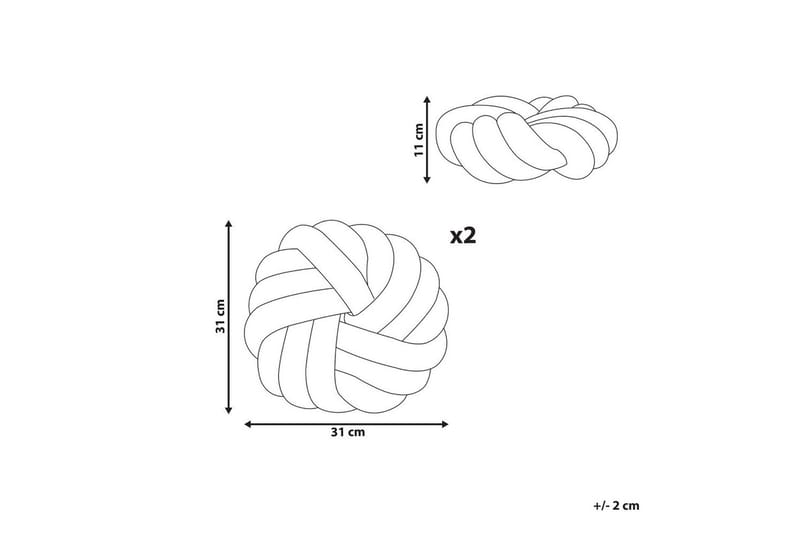 Prydnadskuddar Akola set om 2 Grå - Grå - Textil & mattor - Filtar, kuddar & plädar - Prydnadskudde & kuddfodral