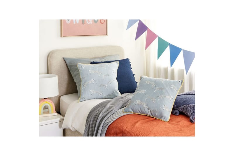 Prydnadskuddar Arales set om 2 Grå/vit/svart/gul, Fyrkantig - Grå/vit/svart/gul, Fyrkantig - Textil & mattor - Filtar, kuddar & plädar - Utekudde