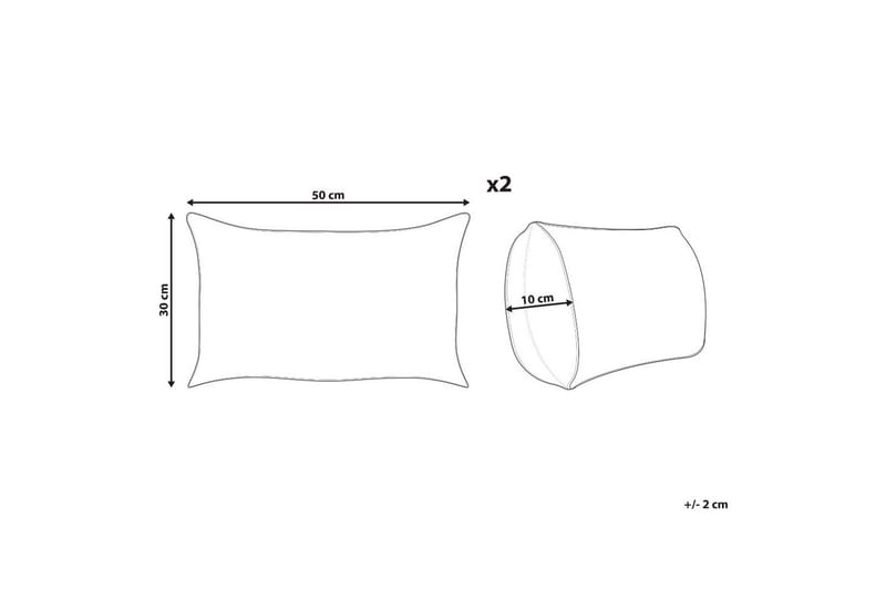 Prydnadskuddar Arales set om 2 Gul/Vit/Svart, Rektangulär - Gul/Vit/Svart, Rektangulär - Textil & mattor - Filtar, kuddar & plädar - Utekudde