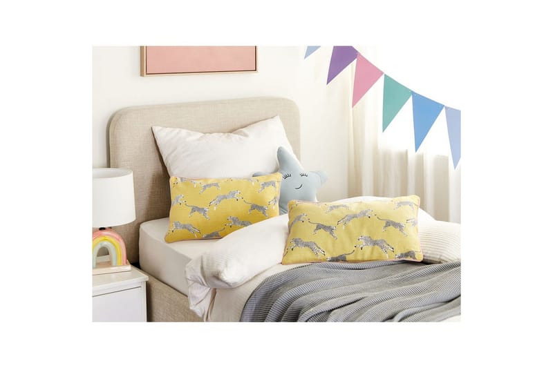 Prydnadskuddar Arales set om 2 Gul/Vit/Svart, Rektangulär - Gul/Vit/Svart, Rektangulär - Textil & mattor - Filtar, kuddar & plädar - Utekudde