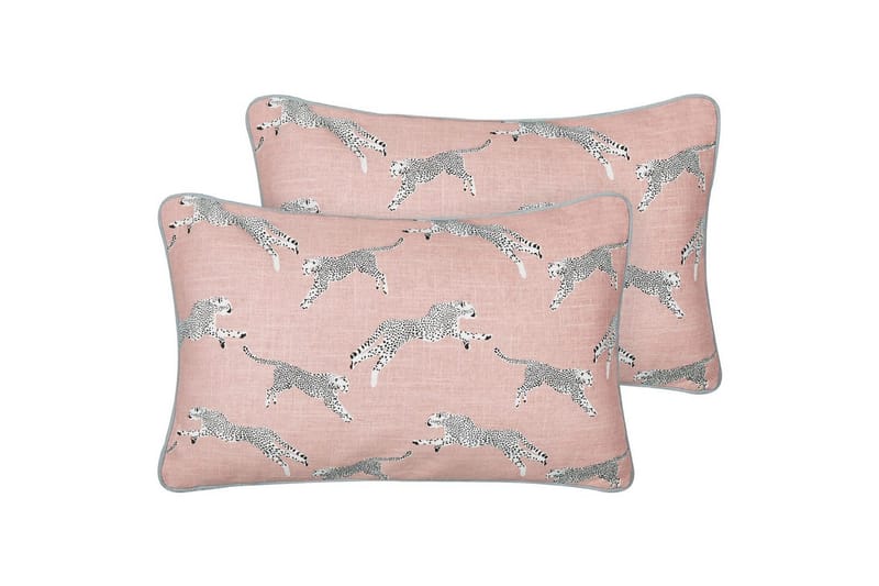 Prydnadskuddar Arales set om 2 Rosa/vit/svart/grå, Rektangulär - Rosa/vit/svart/grå, Rektangulär - Textil & mattor - Filtar, kuddar & plädar - Utekudde