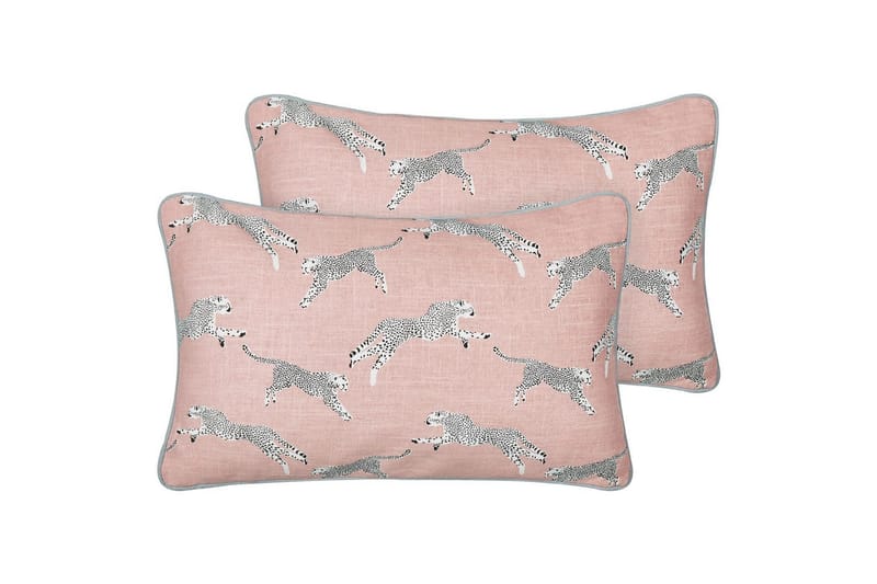 Prydnadskuddar Arales set om 2 Rosa/vit/svart/grå, Rektangulär - Rosa/vit/svart/grå, Rektangulär - Utemöbler - Dynor - Soffdynor & bänkdynor utemöbler