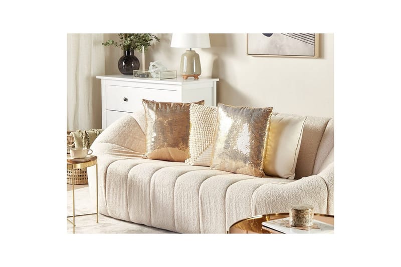 Prydnadskuddar Aster set om 2 Guld - Guld - Textil & mattor - Filtar, kuddar & plädar - Utekudde