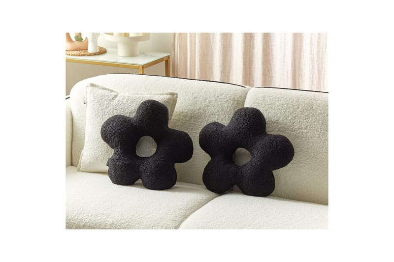 Prydnadskuddar Camponula set om 2 Svart - Svart - Textil & mattor - Filtar, kuddar & plädar - Utekudde