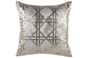 Prydnadskuddar Cassia set om 2 Grå/guld - Grå/guld - Textil & mattor - Filtar, kuddar & plädar - Prydnadskudde & kuddfodral