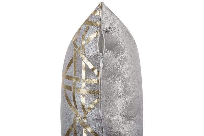 Prydnadskuddar Cassia set om 2 Grå/guld - Grå/guld - Textil & mattor - Filtar, kuddar & plädar - Prydnadskudde & kuddfodral
