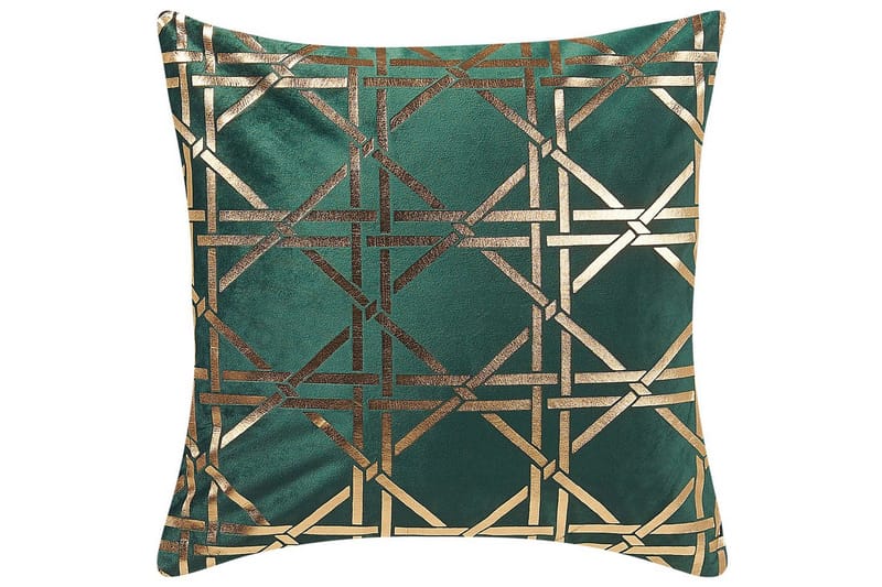 Prydnadskuddar Cassia set om 2 Grön/guld - Grön/guld - Textil & mattor - Filtar, kuddar & plädar - Prydnadskudde & kuddfodral