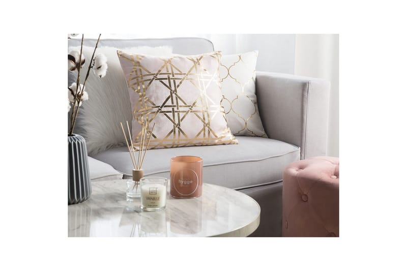 Prydnadskuddar Cassia set om 2 Rosa/guld - Rosa/guld - Textil & mattor - Filtar, kuddar & plädar - Prydnadskudde & kuddfodral