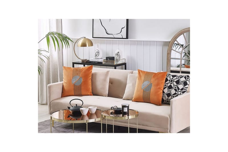 Prydnadskuddar Ceropegia set om 2 Orange - Orange - Textil & mattor - Filtar, kuddar & plädar - Utekudde