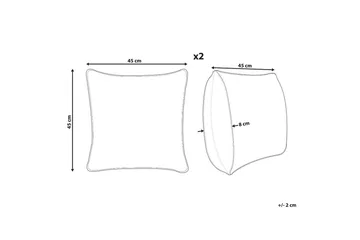 Prydnadskuddar Cyanotis set om 2 Vit/Blå - Vit/Blå - Textil & mattor - Filtar, kuddar & plädar - Utekudde