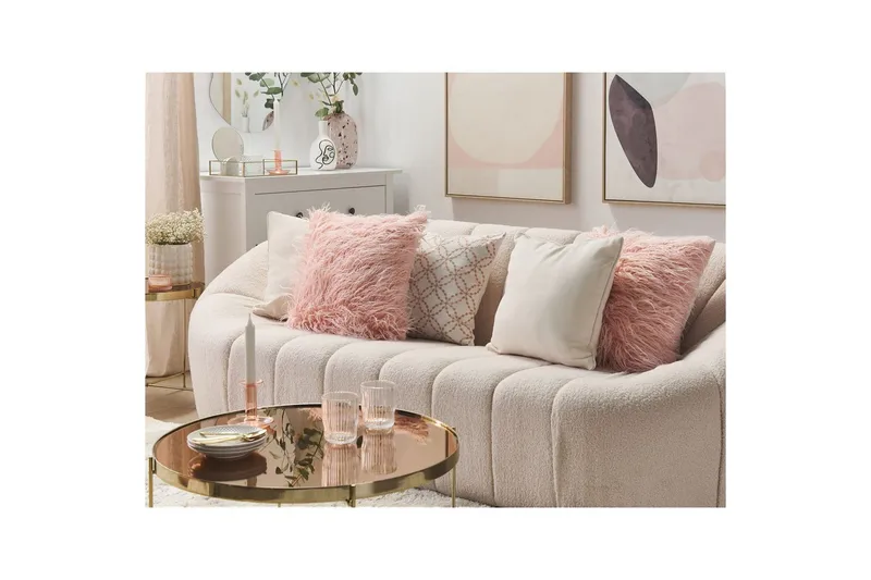 Prydnadskuddar Daisy set om 2 Rosa - Rosa - Textil & mattor - Filtar, kuddar & plädar - Prydnadskudde & kuddfodral