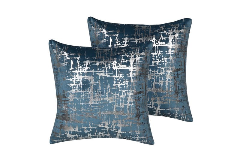 Prydnadskuddar Gardenia set om 2 Blå/Silver - Blå/Silver - Textil & mattor - Filtar, kuddar & plädar - Utekudde