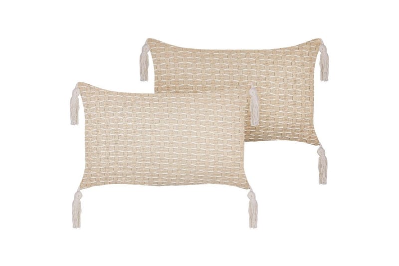 Prydnadskuddar Hakone set om 2 Beige, Rektangulär - Beige, Rektangulär - Utemöbler - Dynor - Soffdynor & bänkdynor utemöbler
