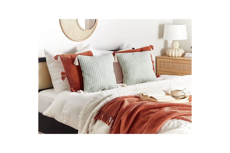 Prydnadskuddar Hakone set om 2 Grön/beige, Fyrkantig - Grön/beige, Fyrkantig - Textil & mattor - Filtar, kuddar & plädar - Utekudde