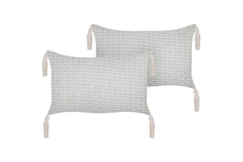 Prydnadskuddar Hakone set om 2 Grön/beige, Rektangulär - Grön/beige, Rektangulär - Textil & mattor - Filtar, kuddar & plädar - Utekudde