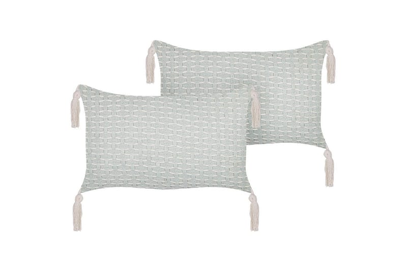 Prydnadskuddar Hakone set om 2 Grön/beige, Rektangulär - Grön/beige, Rektangulär - Utemöbler - Dynor - Soffdynor & bänkdynor utemöbler