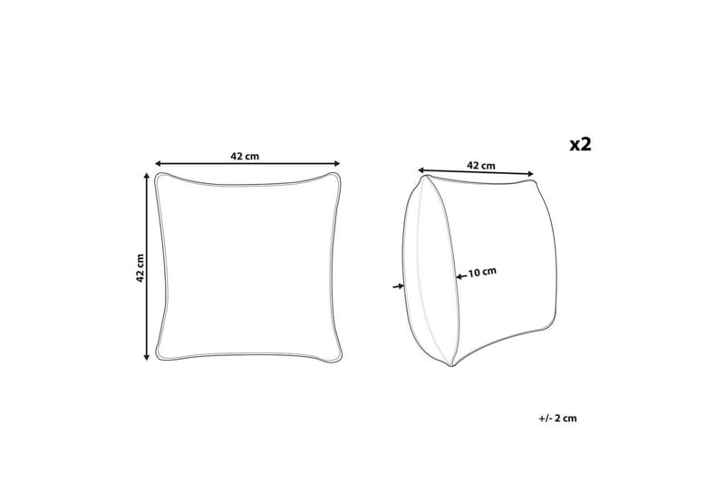 Prydnadskuddar Hakone set om 2 Taupe, Fyrkantig - Taupe, Fyrkantig - Textil & mattor - Filtar, kuddar & plädar - Utekudde