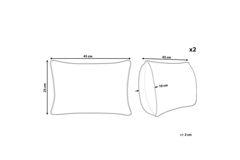 Prydnadskuddar Hakone set om 2 Taupe, Rektangulär - Taupe, Rektangulär - Textil & mattor - Filtar, kuddar & plädar - Utekudde