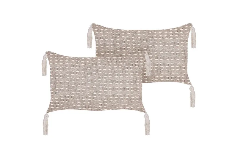 Prydnadskuddar Hakone set om 2 Taupe, Rektangulär, Taupe, Rektangulär