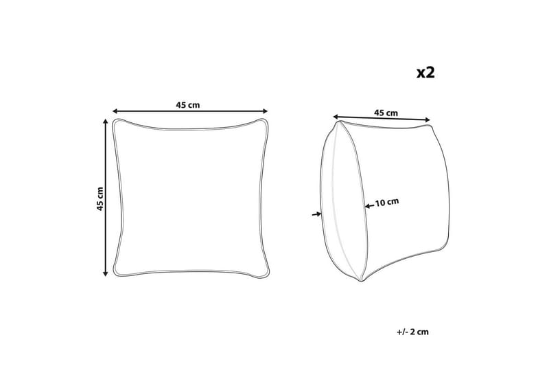 Prydnadskuddar Heliotrope set om 2 Fyrkantig - Fyrkantig - Textil & mattor - Filtar, kuddar & plädar - Utekudde