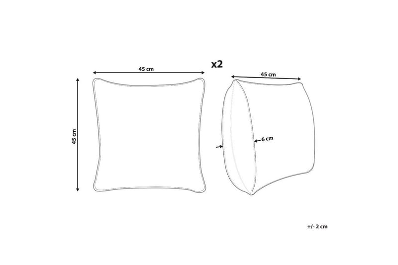Prydnadskuddar Hoya set om 2 Grå/Silver - Grå/Silver - Textil & mattor - Filtar, kuddar & plädar - Utekudde
