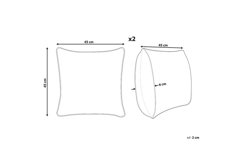 Prydnadskuddar Hoya set om 2 Orange/guld - Orange/guld - Textil & mattor - Filtar, kuddar & plädar - Utekudde