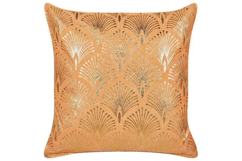 Prydnadskuddar Hoya set om 2 Orange/guld - Orange/guld - Textil & mattor - Filtar, kuddar & plädar - Utekudde