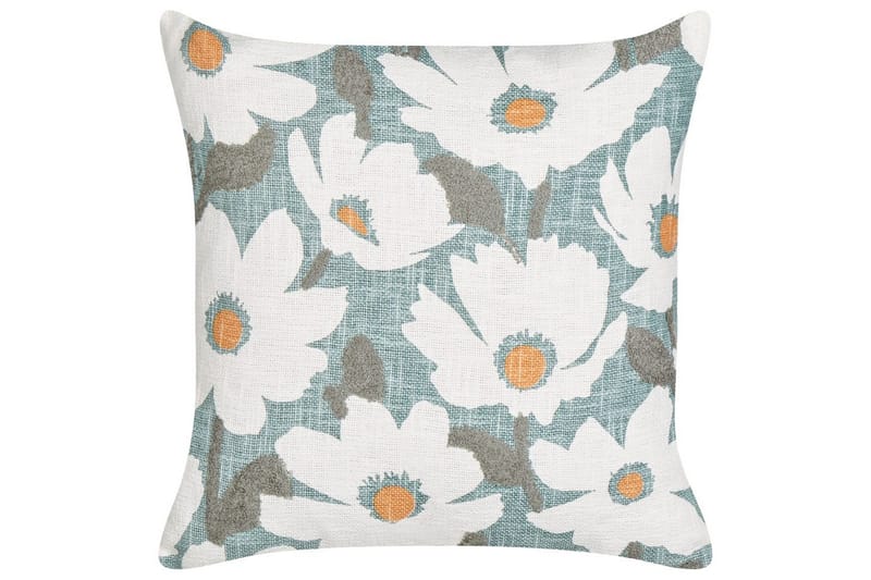 Prydnadskuddar Jatropha set om 2 Blå/vit/grön/orange - Blå/vit/grön/orange - Textil & mattor - Filtar, kuddar & plädar - Utekudde