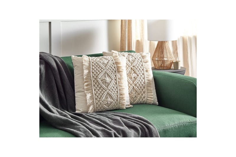 Prydnadskuddar Kalam set om 2 Beige - Beige - Textil & mattor - Filtar, kuddar & plädar - Utekudde