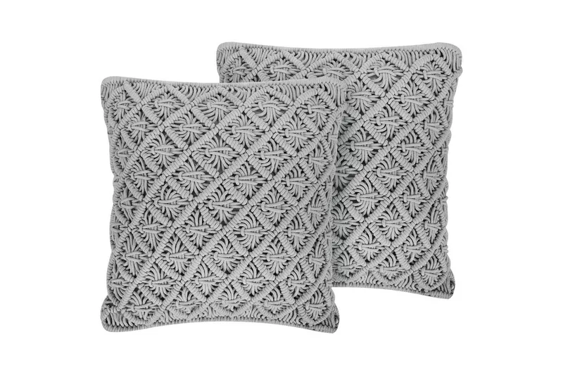 Prydnadskuddar Kizkalesi set om 2 Grå, Grå
