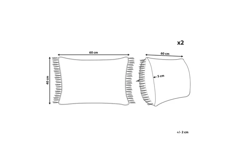 Prydnadskuddar Tansy set om 2 Orange - Orange - Textil & mattor - Filtar, kuddar & plädar - Utekudde