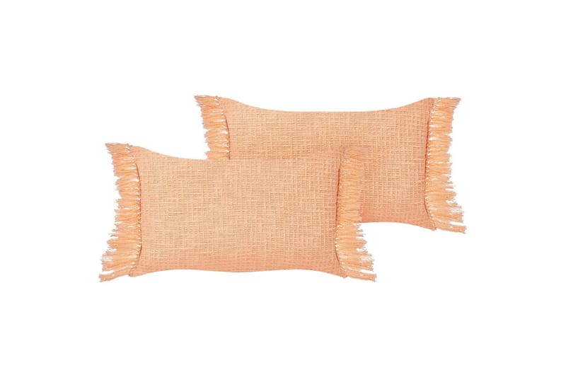 Prydnadskuddar Tansy set om 2 Orange - Orange - Utemöbler - Dynor - Soffdynor & bänkdynor utemöbler
