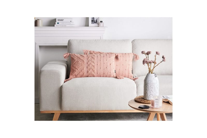 Prydnadskuddar Valvaria set om 2 Rosa - Rosa - Textil & mattor - Filtar, kuddar & plädar - Prydnadskudde & kuddfodral