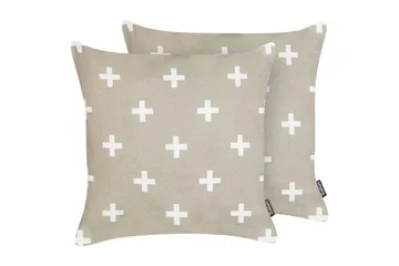 Prydnadskuddar Velleia set om 2 Beige/vit - Beige/vit - Textil & mattor - Filtar, kuddar & plädar - Prydnadskudde & kuddfodral