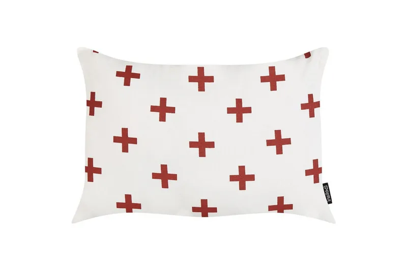 Prydnadskuddar Velleia set om 2 Vit/Röd - Vit/Röd - Textil & mattor - Filtar, kuddar & plädar - Prydnadskudde & kuddfodral