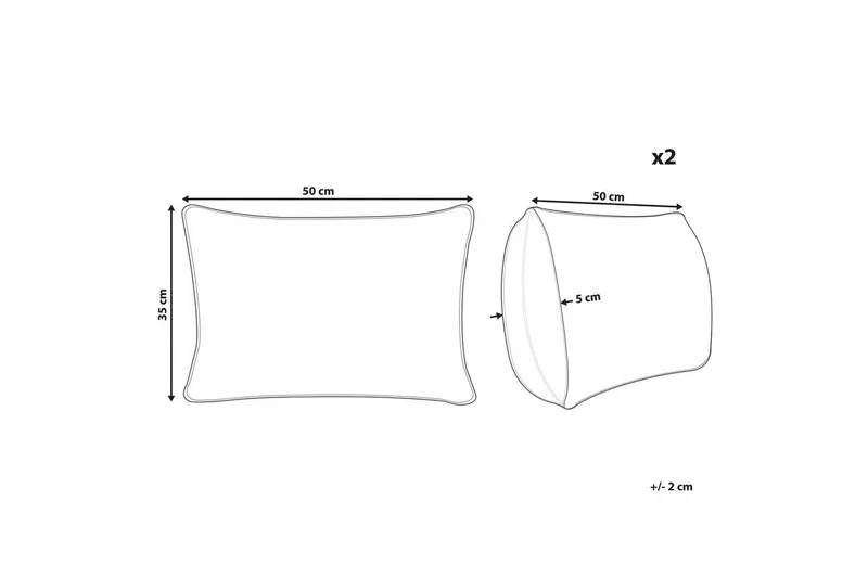 Prydnadskuddar Velleia set om 2 Vit/Röd - Vit/Röd - Textil & mattor - Filtar, kuddar & plädar - Prydnadskudde & kuddfodral