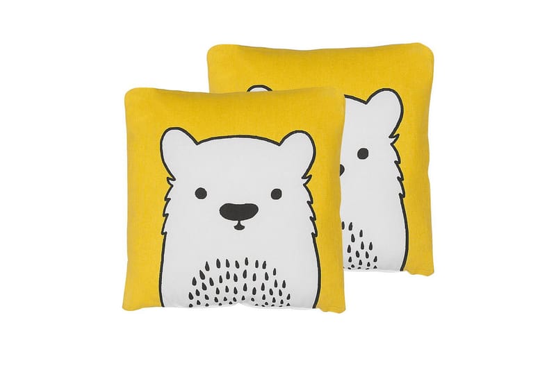 Prydnadskuddar Waranasi set om 2 Gul/Vit/Svart - Gul/Vit/Svart - Textil & mattor - Barntextilier - Barnsängkläder - Barnkuddar
