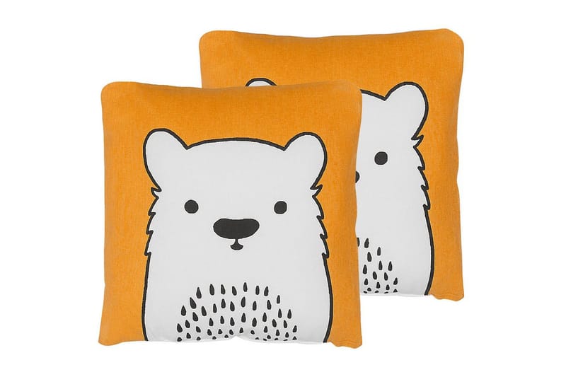 Prydnadskuddar Waranasi set om 2 Orange/Vit/Svart, Orange/Vit/Svart