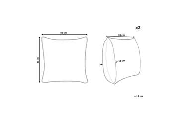Prydnadskuddar Waranasi set om 2 Orange/Vit/Svart - Orange/Vit/Svart - Textil & mattor - Barntextilier - Barnsängkläder - Barnkuddar