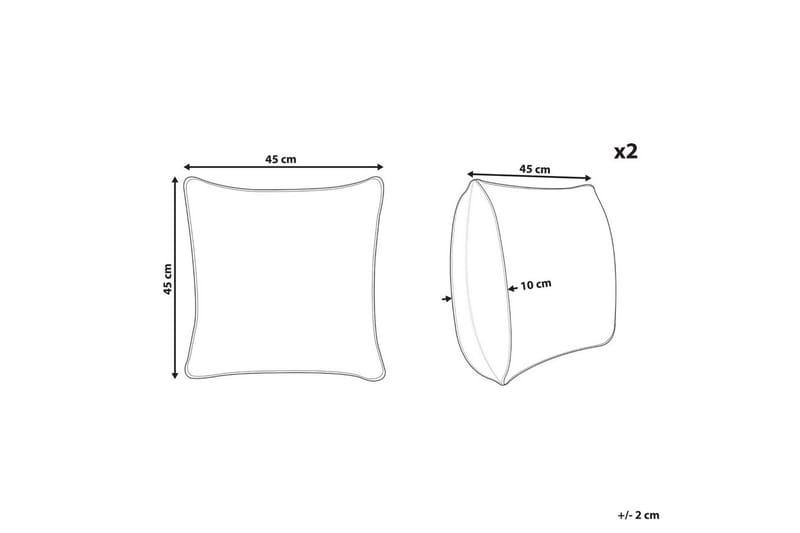 Prydnadskuddar Yarrow set om 2 Beige/Silver - Beige/Silver - Textil & mattor - Filtar, kuddar & plädar - Utekudde