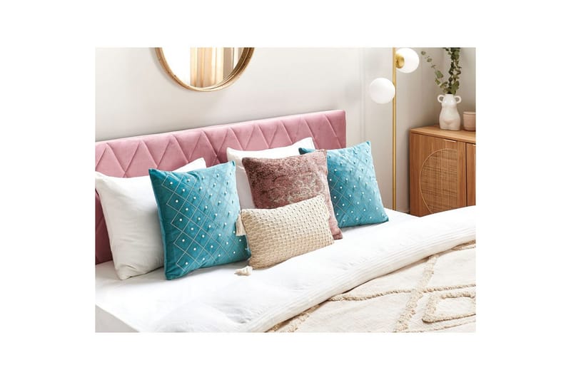 Prydnadskuddar Yarrow set om 2 Blå/Silver - Blå/Silver - Textil & mattor - Filtar, kuddar & plädar - Utekudde