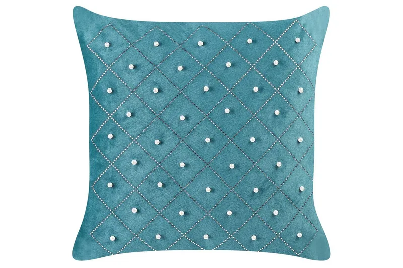 Prydnadskuddar Yarrow set om 2 Blå/Silver - Blå/Silver - Textil & mattor - Filtar, kuddar & plädar - Utekudde