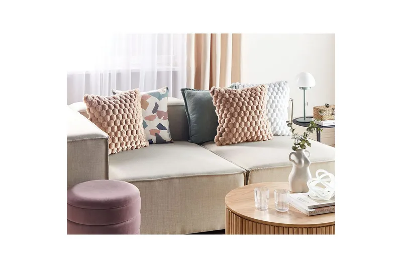 Prydnadskuddar Purslane set om 2 Beige - Beige - Textil & mattor - Filtar, kuddar & plädar - Utekudde