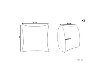 Prydnadskuddar Purslane set om 2 Vit - Vit - Textil & mattor - Filtar, kuddar & plädar - Utekudde